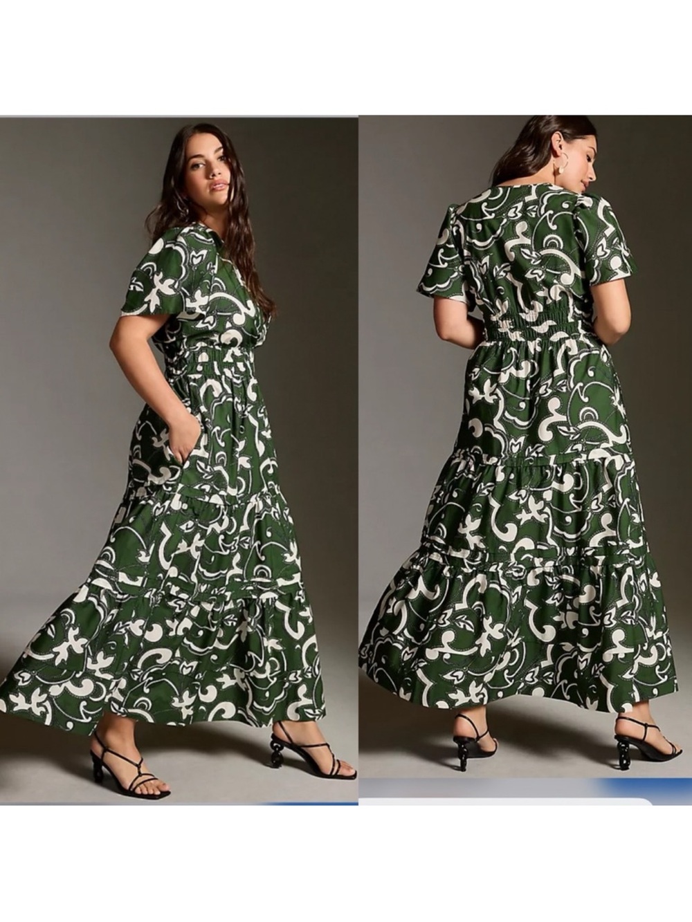 Anthropologie Somerset Maxi Green Floral
